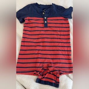 Primary 18-24M Shortie Romper (Blue/Coral)